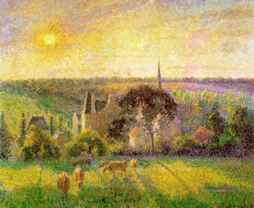  kirche - die Kirche und Bauernhof von eragny 1895 Camille Pissarro